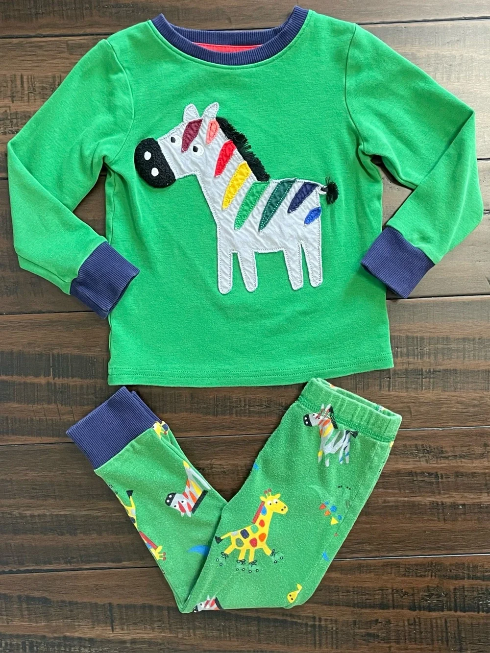 Next Green Zebra Long Pajama Set